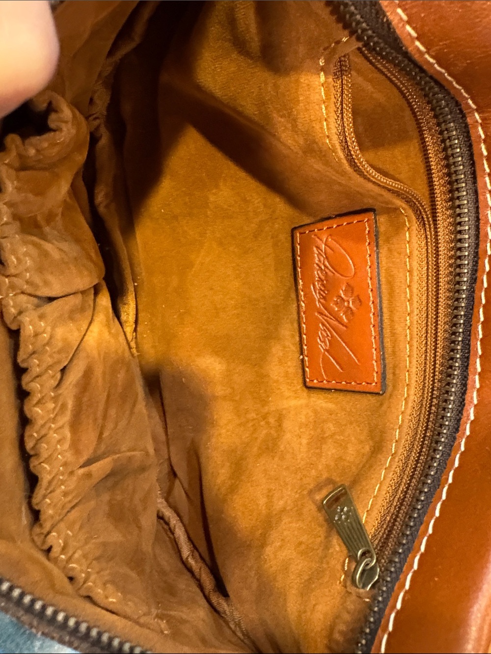 Patricia Nash Cognac Brown Leather Crossbody Purse - Picture 2 of 5